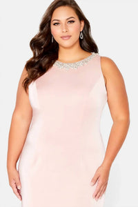 Cameron Blake - Sleeveless Novelty Crepe Gown
