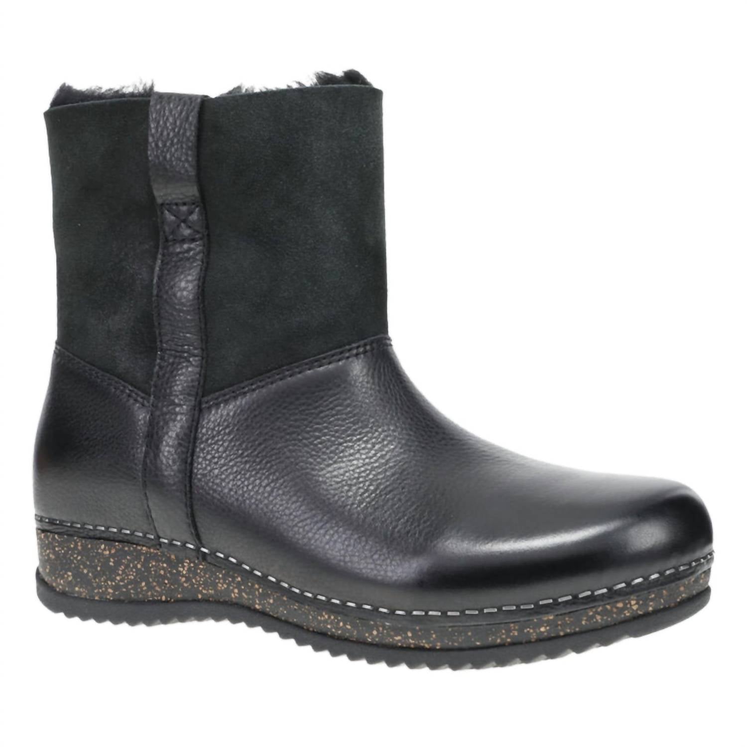 dansko Women's Mckenzie Waxy Milled Boots in black - women's shoe