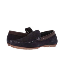 Ara Men's Merrick Moccasin Shoe in navy - men's loafer - view 4