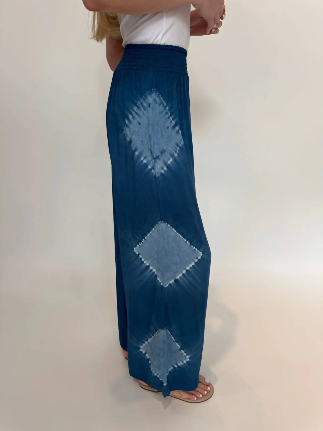 Romi The Brand Nassau Elastic Waist Pant in indigo - women's pants - alternate view