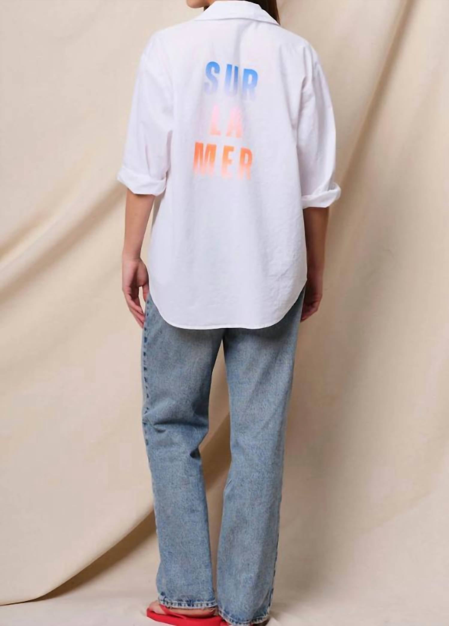 Sundry Sur La Mer Oversized Shirt in optic white - women's shirt - view 4