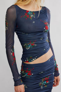 Free People Crimson Lights Set in navy combo - women's skirt - view 4