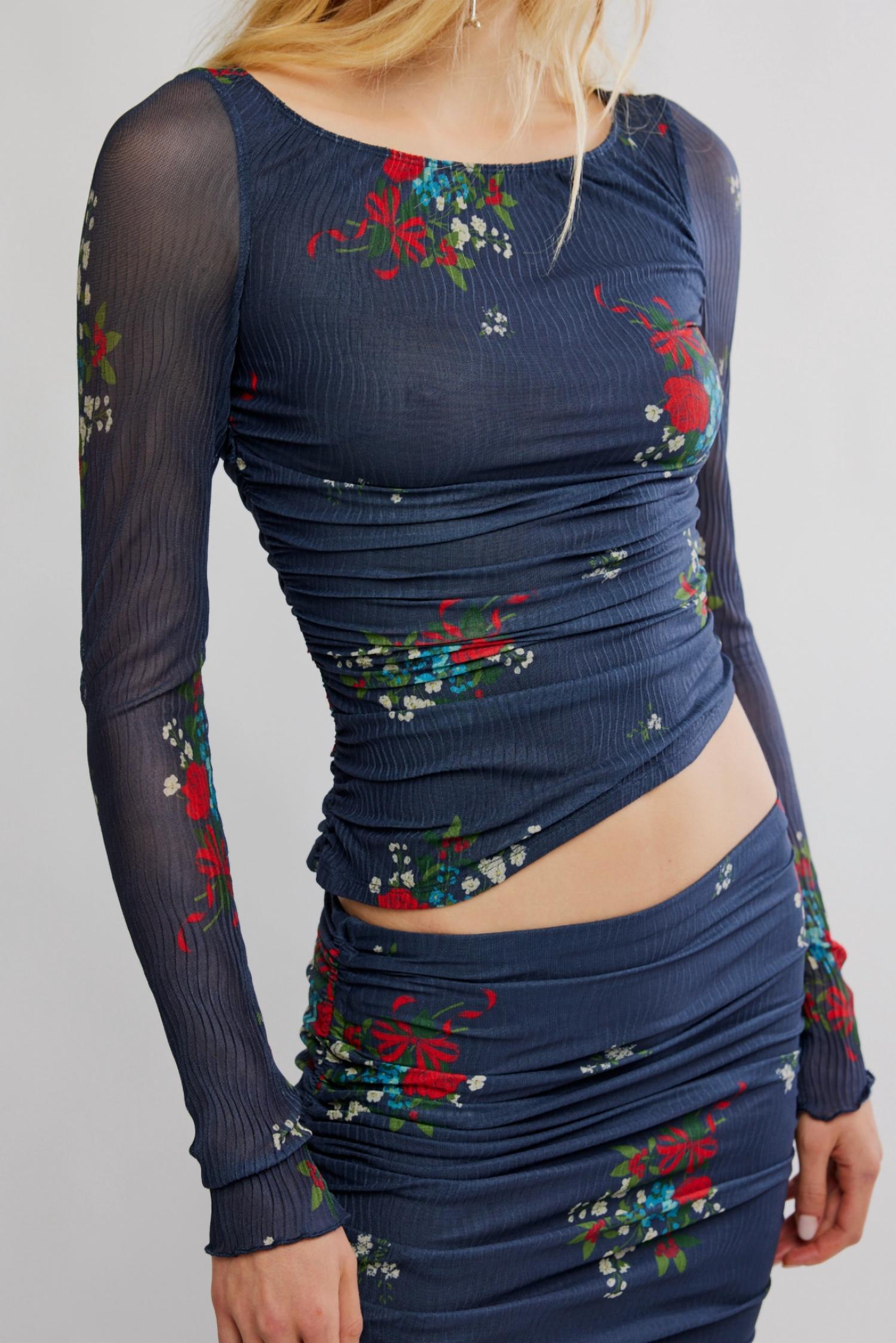 Free People Crimson Lights Set in navy combo - women's skirt - view 4