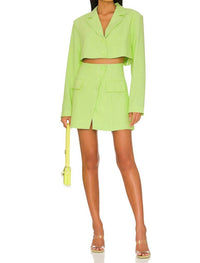 WE WORE WHAT Blazer Skirt in sharp green - women's skirt - view 4