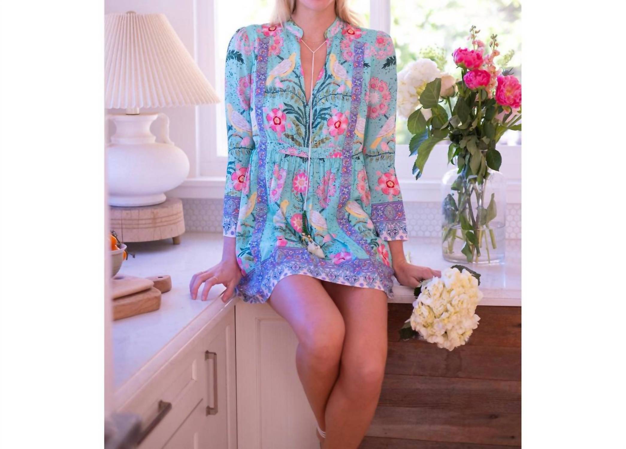 Bell - Bohemian Rose Mini Dress
