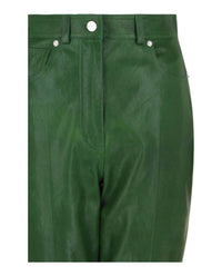 Salvatore Ferragamo - Women's Cropped Leather Straight-leg Pants