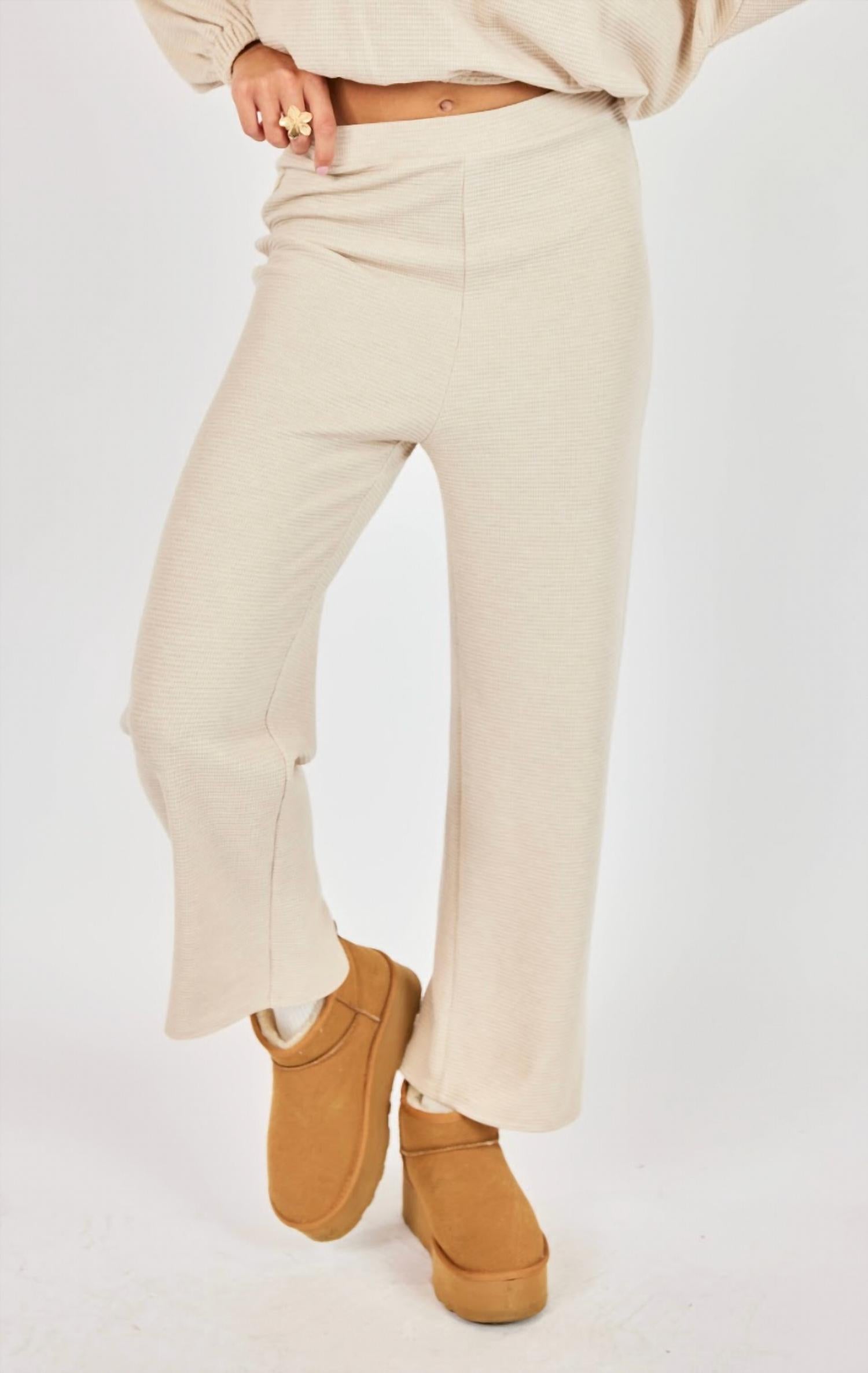 Sadie & Sage Heaven’s Hand Pants in oatmeal - women's pants