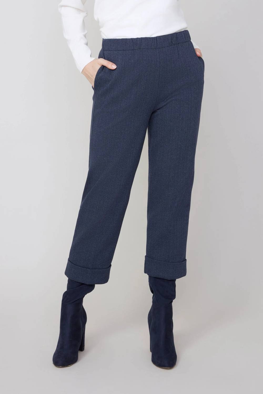 Renuar - Herringbone Crop Pant