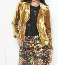 Paparazzi - Crushed Velvet Moto Jacket
