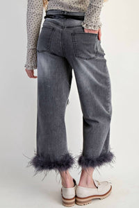 Easel - Women's Feathered Edge Denim Jeans