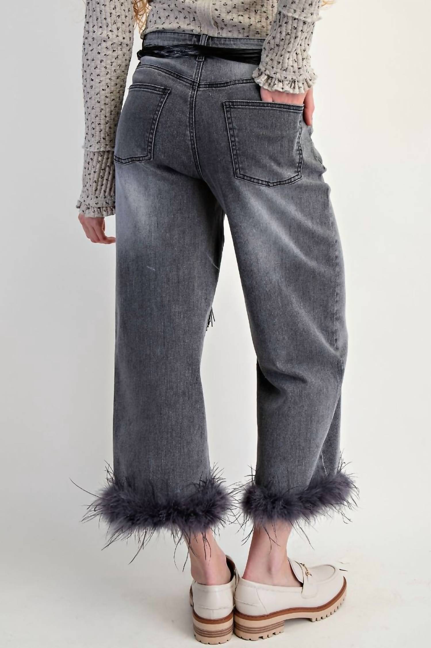 Easel - Women's Feathered Edge Denim Jeans