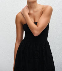 Matteau - Strapless Knit And Broderie Dress