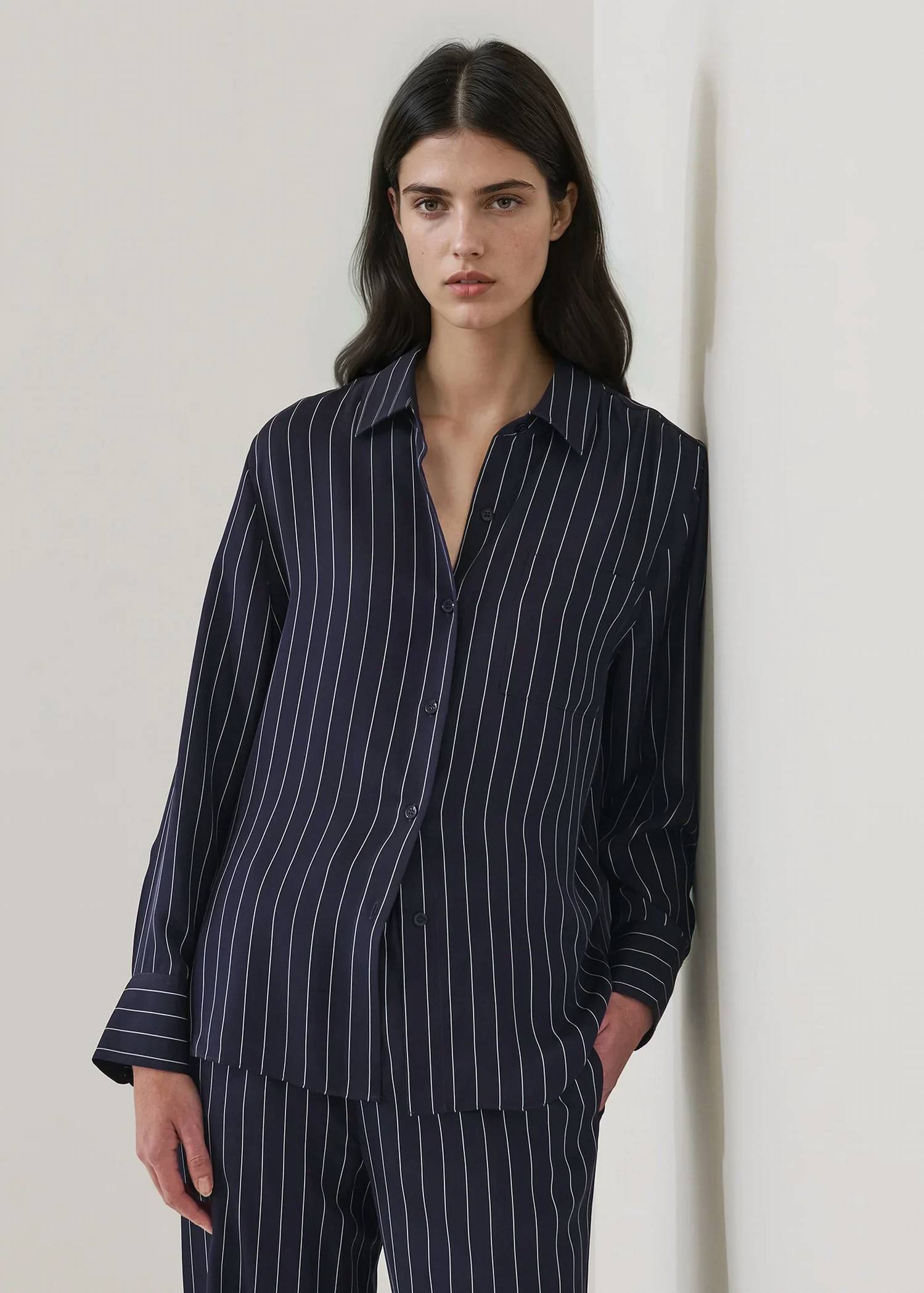 Patrick Assaraf - Silk Boyfriend Pocket Shirt