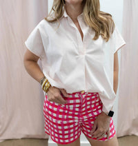 Karlie - Poplin V-neck Top