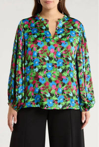SUGARLIPS Destine Floral Top in green - women's blouse