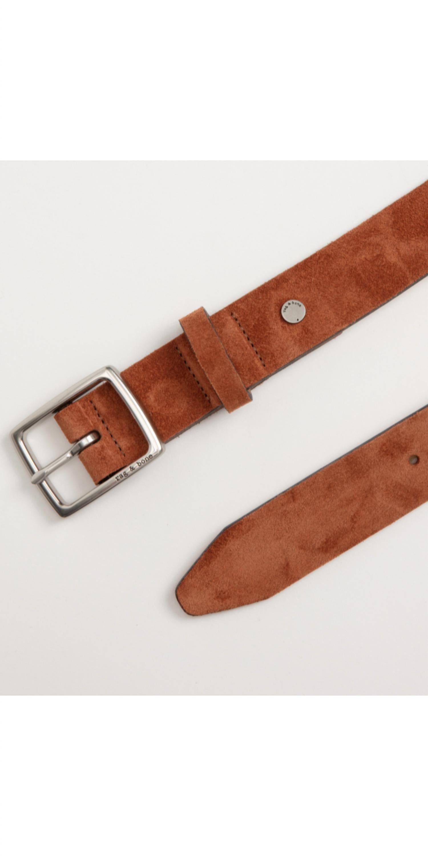 Rag & Bone Women's Boyfriend Suede Belt in peony - women's accessory - alternate view