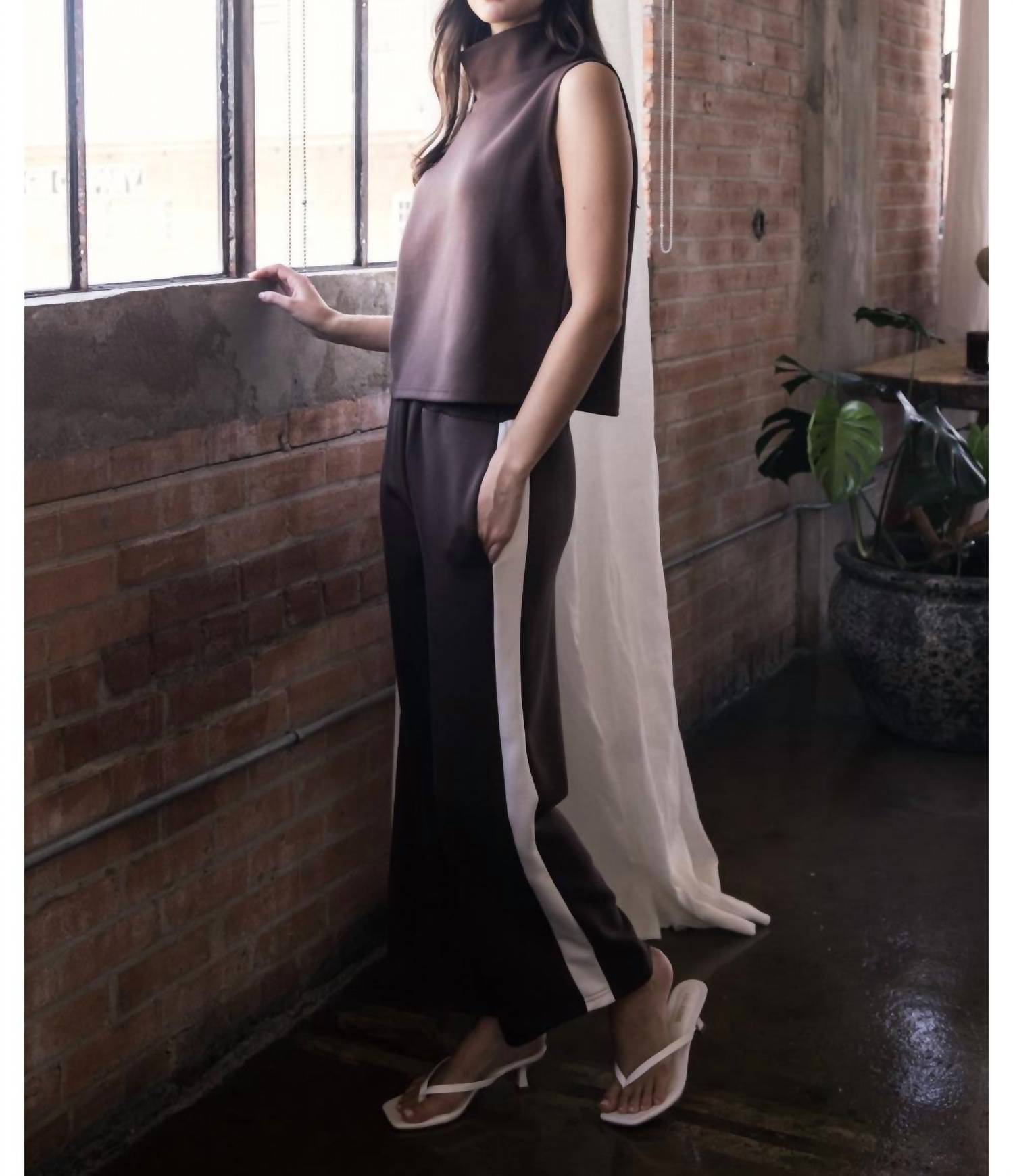 Before You Collection Butter Modal Sleeveless Pant Set in port - women's sleepwear - view 7