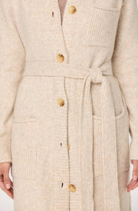 ASTR Meris Belted Longline Cardigan in cream - women's cardigan - view 6