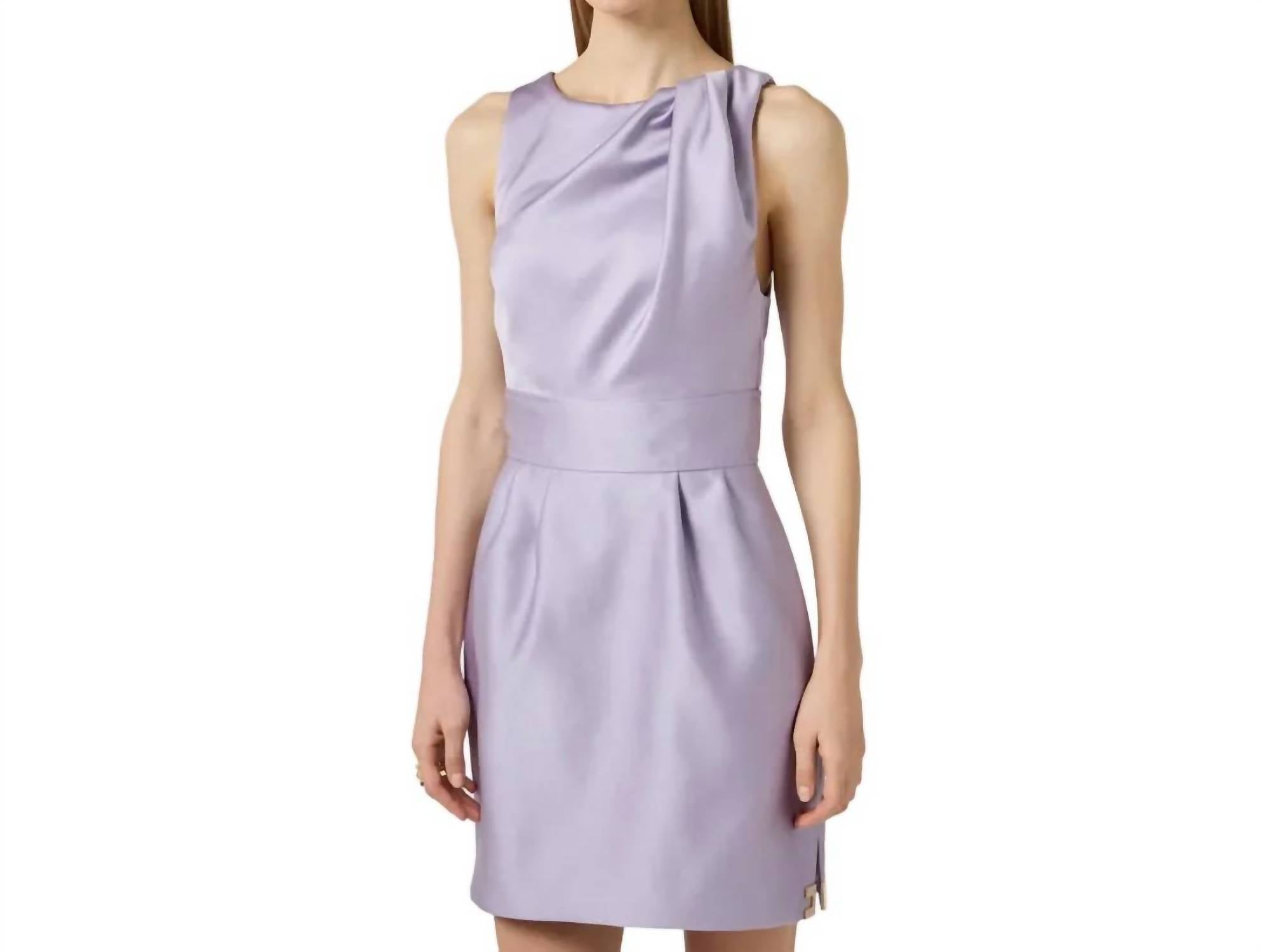 Elisabetta Franchi - Draped Neck Sleeveless Satin Dress