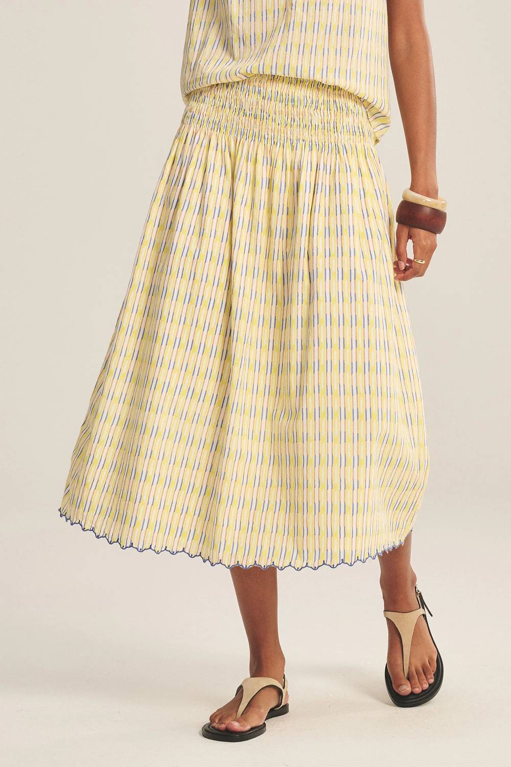 Velvet By Graham & Spencer - Deborah Printed Cotton Stripe Skirt