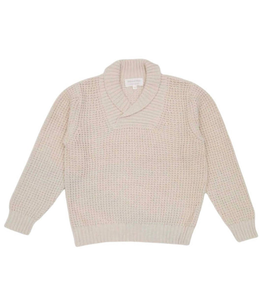 Mika & Milo - Kids Shawl Waffle Knit Jumper