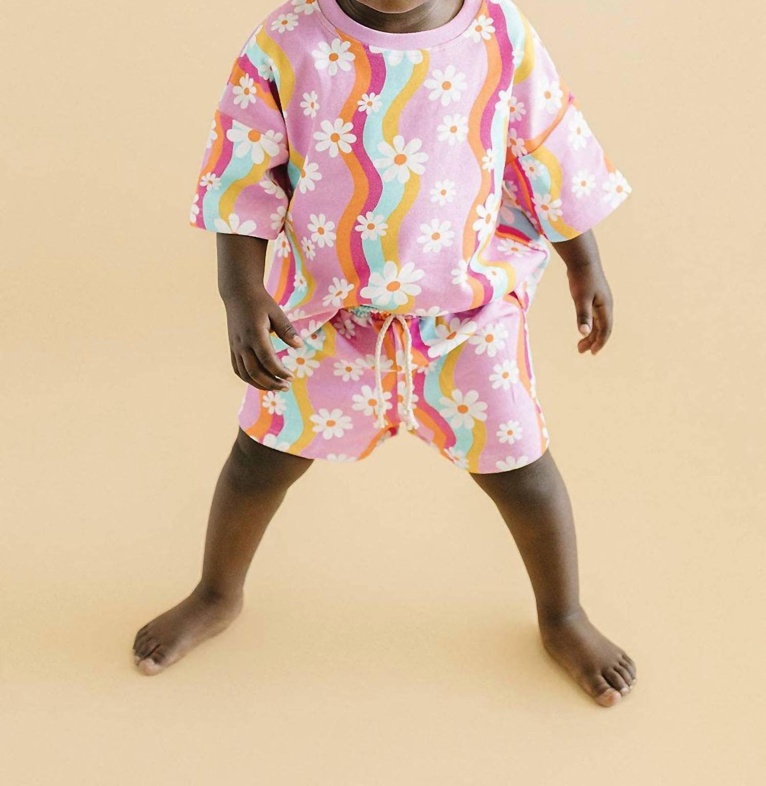 Lucky Panda Kids - Kids Groovy Daisy Short Set