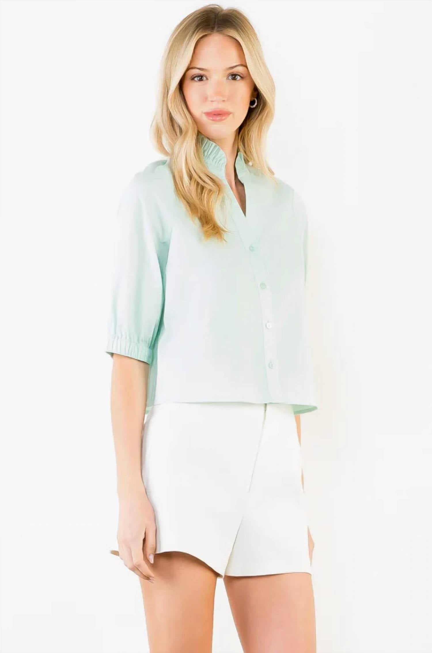 Thml - Popped Ruffle Collar Top