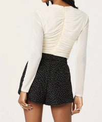 ASTR Yasmine Long Sleeve Top in offwhite - women's long sleeve top - alternate view
