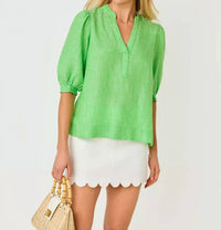 Lilly Pulitzer - Mialeigh Elbow Sleeve Linen Top