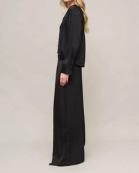 Z Supply Isolde Satin Pant in black 1 - women's pants - detail view
