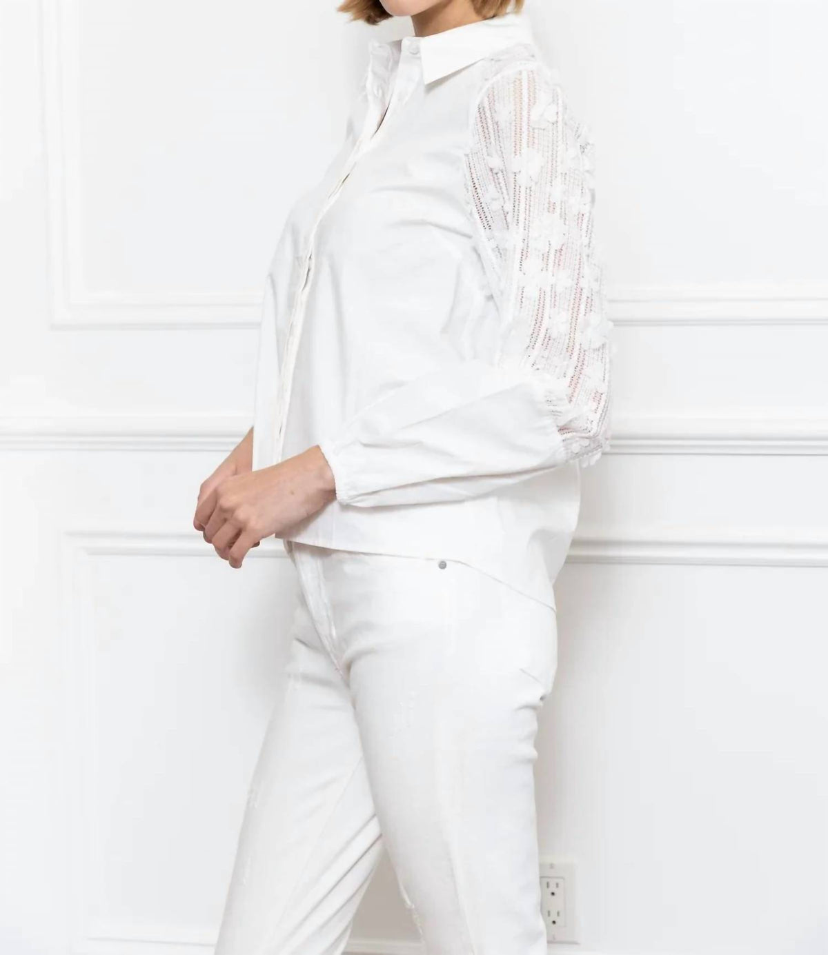 Zero Degrees Celsius - Mix Woven 3D Lace Shirt