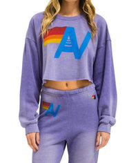 Aviator Nation - VINTAGE LOGO CROPPED CREW SWEATSHIRT RELAXED