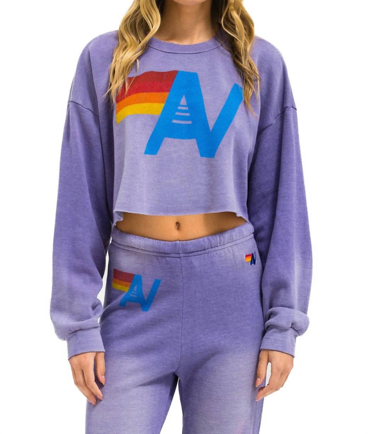 Aviator Nation - VINTAGE LOGO CROPPED CREW SWEATSHIRT RELAXED