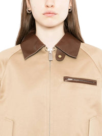 Sacai - Pleated Leather-trimmed Cotton-twill Jacket