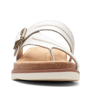 Clarks Women's Brynn Madi Flat Sandal in white leather - women's sandal - alternate view