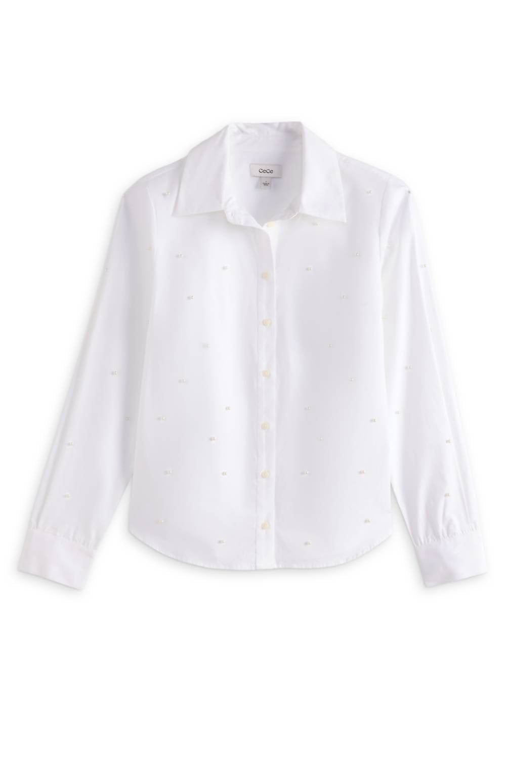 Cece - Women's Nadya Pearl Embellished Button Down Shirt