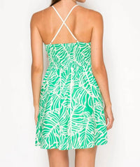 Meet Me In Santorini - Verde Palms Mini Dress