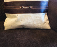 Equipage - Snaffle Bit Cowhide Leather Pillow Cover #2