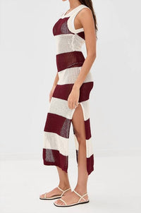 Beach Riot Holly Rose Dress in merlot stripe - women's dress - alternate view