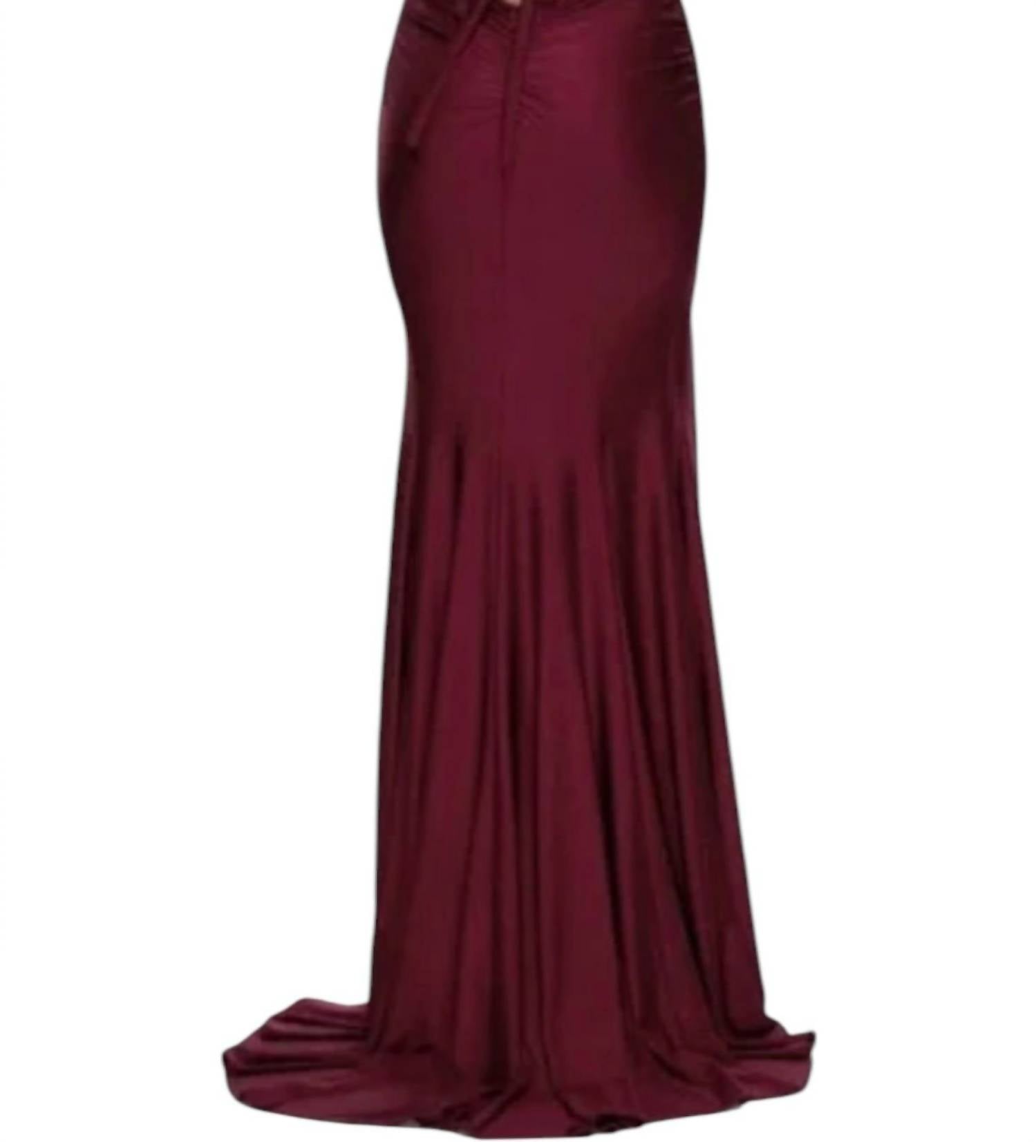 La Femme - Satin Jersey Trumpet Gown Dress
