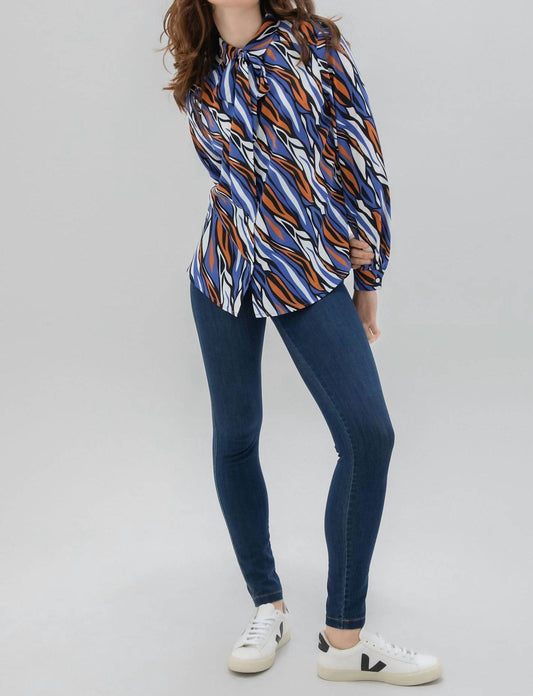 Marble - Printed Blouse With Bow Detail