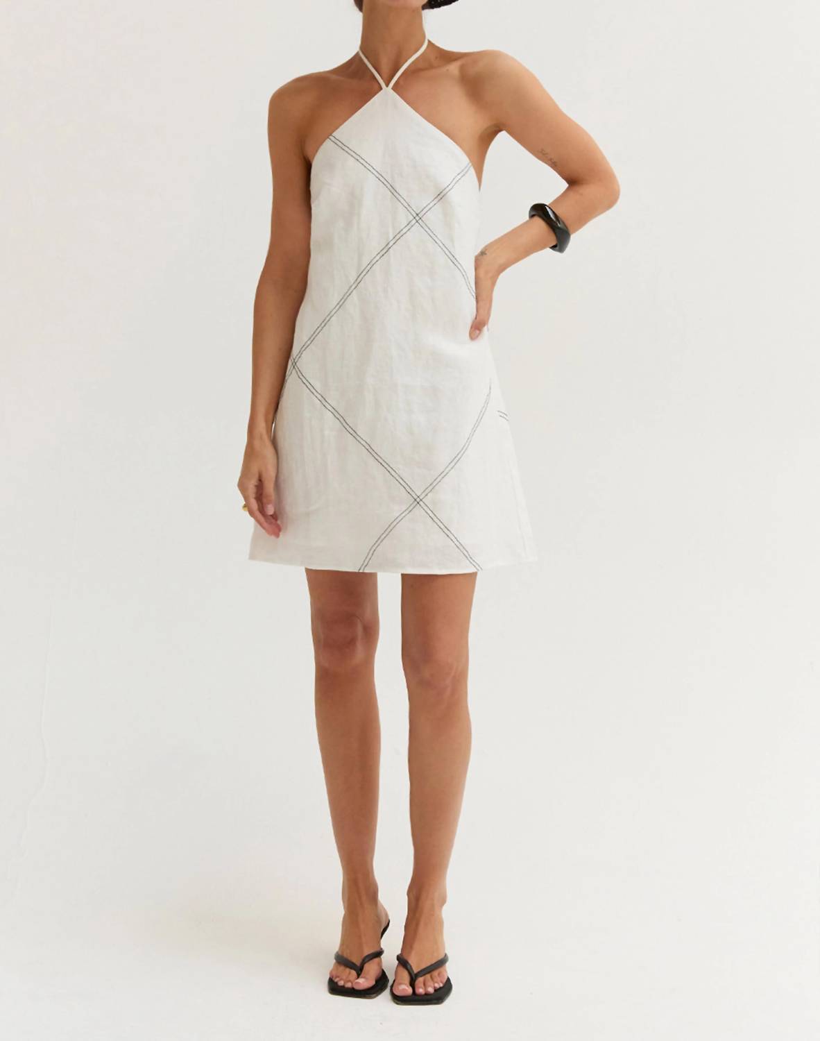 Crescent - Lena Contrast Stitch Mini Dress