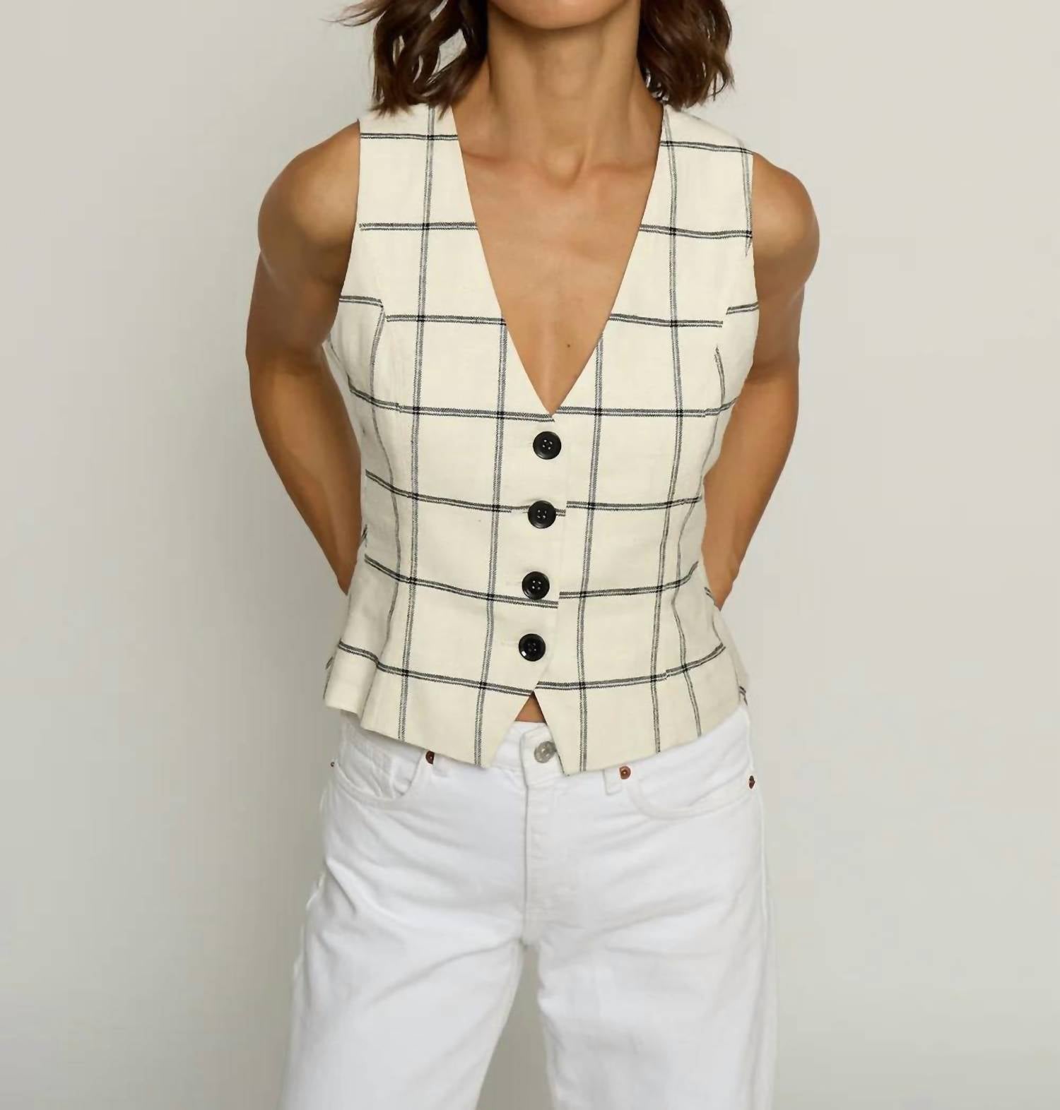 Central Park West - Two Tone Linen Vest