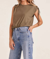 Bobi - Drawstring Sleeve Crewneck Tee