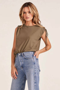 Bobi - Drawstring Sleeve Crewneck Tee