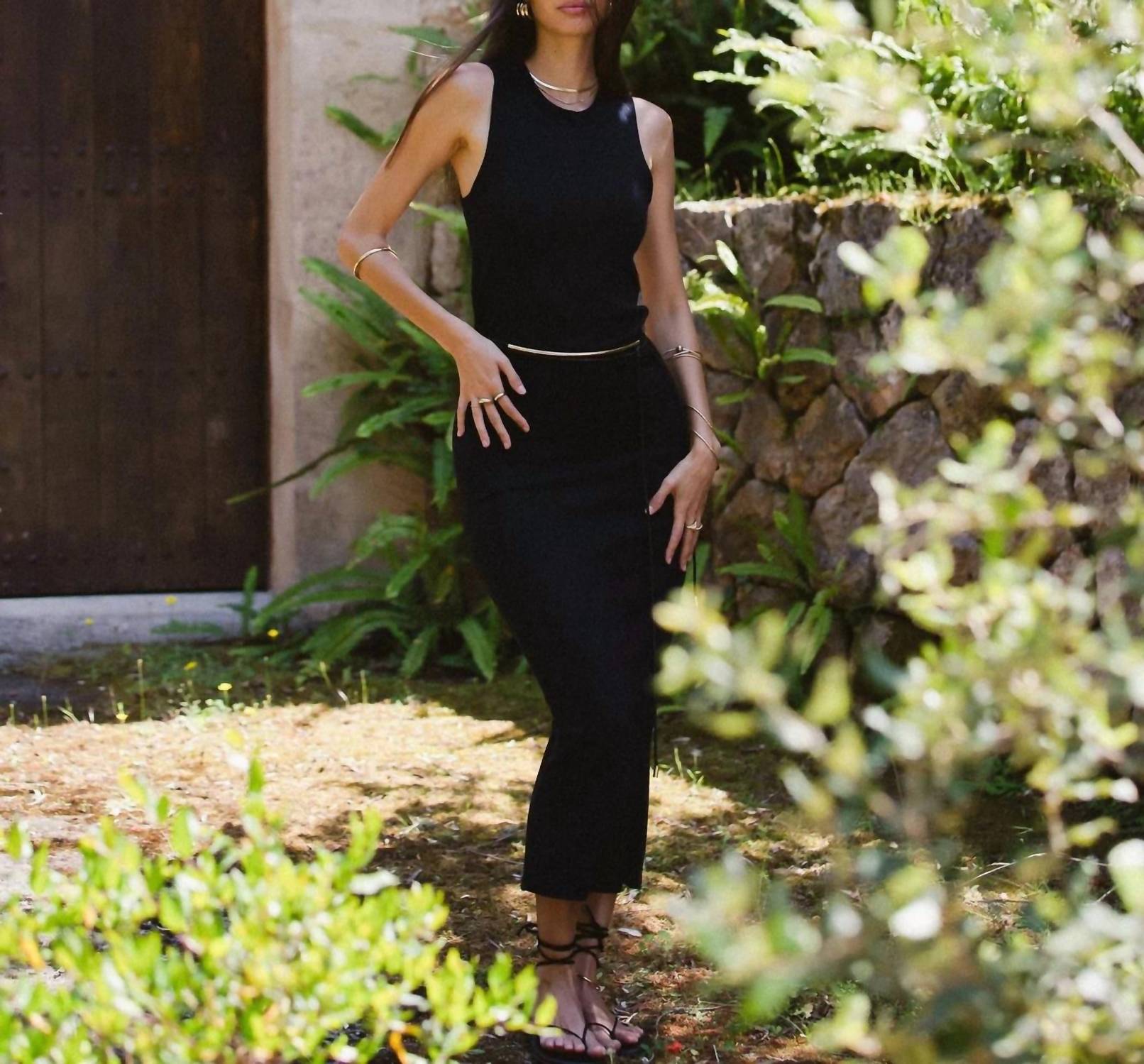 Stillwater - Wide Rib High Neck Maxi Dress