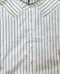ELAN Women Striped Long Sleeves Blouse in white grey - women's blouse - detail view