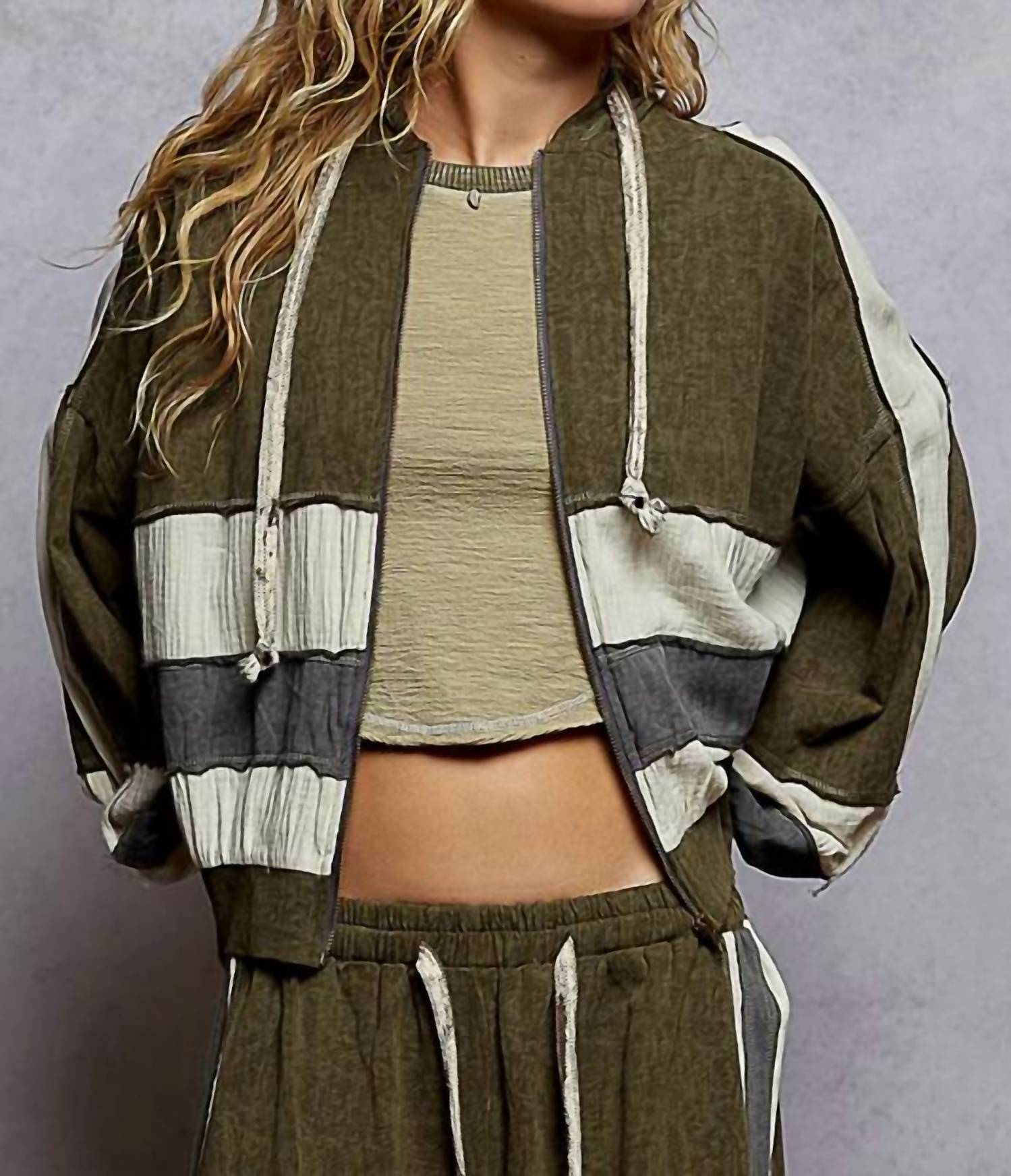 Pol - Vintage Hooded Zip Top