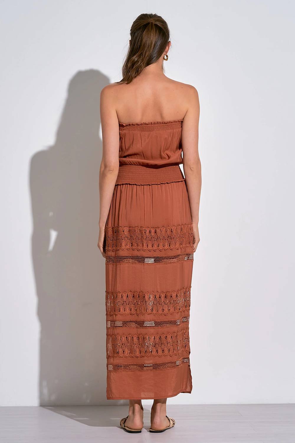 Elan - Strapless Crochet Maxi Dress