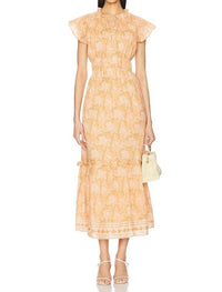 Cleobella Indira Ankle Dress in cecil blush print - women's dress